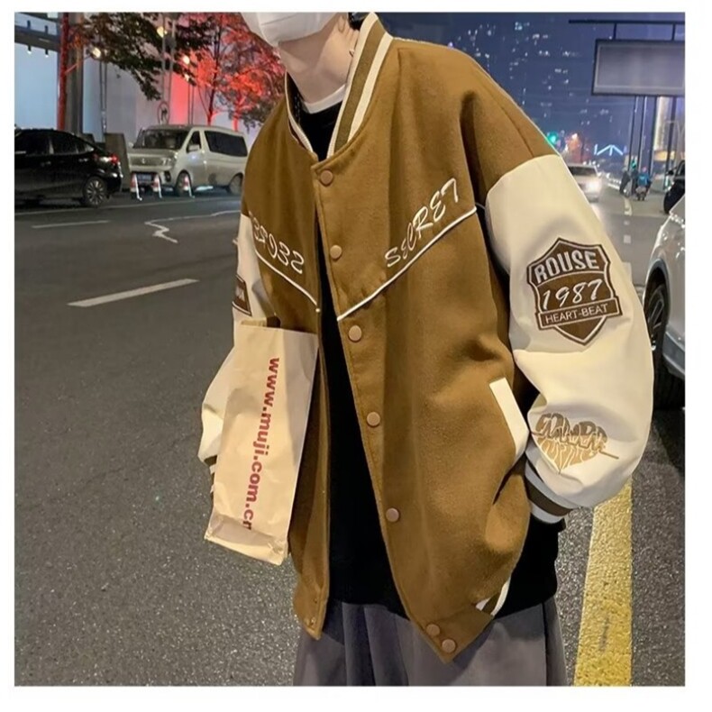 棒球服男款休闲外套男士秋季2025新款宽松潮牌美式oversize夹克图片