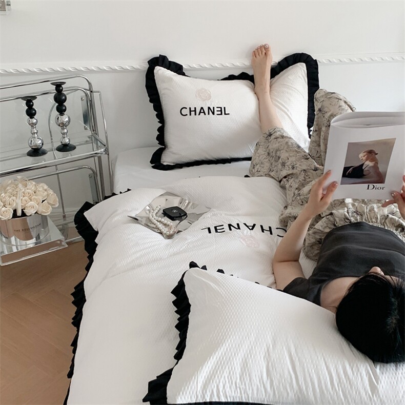 秋冬新款华夫格暖小棉小香风四件套-邂逅系列,女装床品套件,一起卖家纺