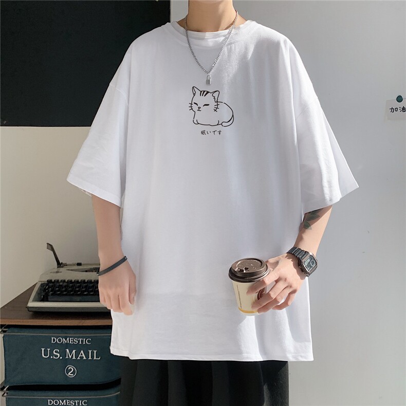 纯棉T恤男短袖宽松港风日系情侣中性美式潮1016-1DT0218P25K39,男装T恤,星座1016-1（原电商B408-1）