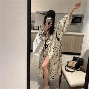 现货 夏季印花衬衫裙图片
