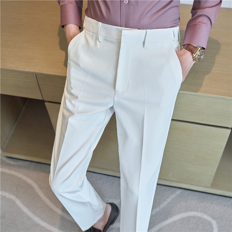 DK09同款长裤版隐形松紧腰西裤男高品质弹力休闲长裤男JXK09-P57，男装西裤，电商A213