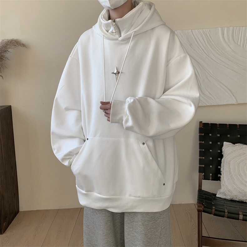 复合牛奶丝假两件加厚连帽卫衣半拉链外套CP42-特P:40控价:88,男装卫衣,电商B371
