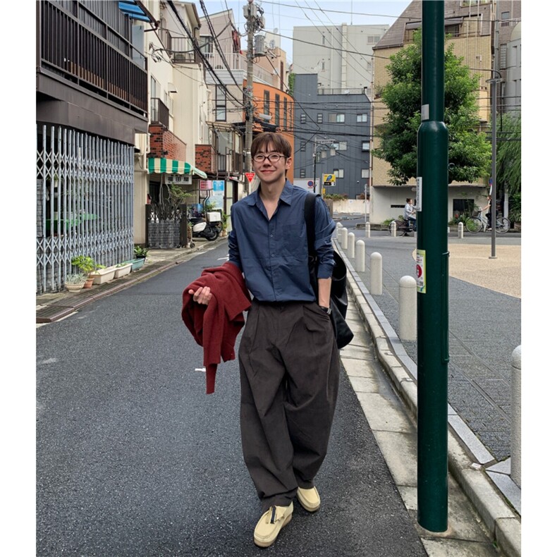 春季新款帅气衬衫男长袖韩版潮流宽松休闲衬衣高级感824P45,男装衬衫,星座710