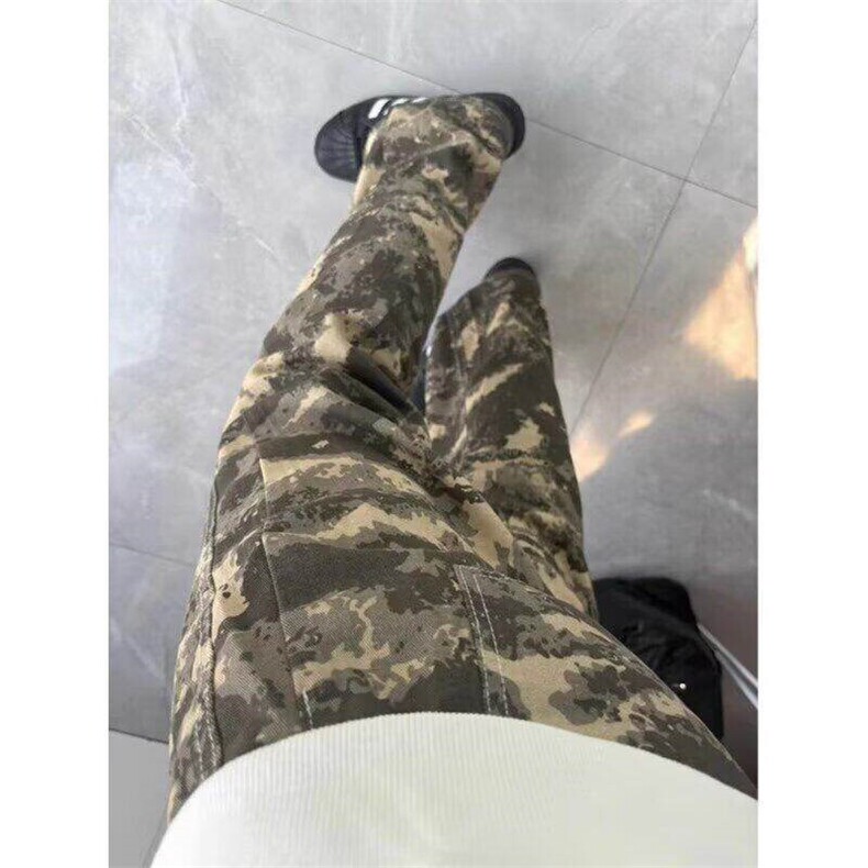 美式vibe风迷彩裤男潮牌高街直筒伐木裤休闲微喇工装裤WLK733-P42,男装工装外套,星座1008