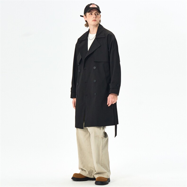 新款英伦风中长款风衣男春季休闲宽松过膝大衣外套JK2525P108,男装夹克,星座309（原A406）