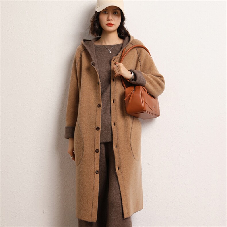 2024年秋季加厚空气层重工双面羊绒大衣，女装羊绒大衣，五色羊羊绒