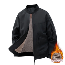 加绒加厚棒球服男款外套冬季休闲工装加绒夹克JK156-P85，男装夹克，星座308B-2