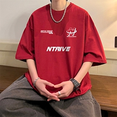 抖音得物二开现货220克夏装重磅美式高街宽松短袖t恤MT191，男装T恤，电商A486-1