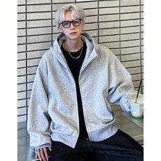 美式重磅连帽开衫卫衣男女潮牌宽松设计感拉链帽衫JK609-P78，男装卫衣，电商C307