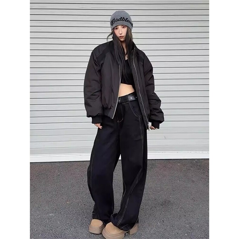 1506/QF980/P79美式解构通勤立领潮牌中性风保暖情侣棉服百搭外套,男装棉衣,星座1506