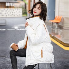 羽绒服新款2022年冬季女装时尚大气修身中长款90白鸭绒韩版羽绒服，女装羽绒服，卡杰菲