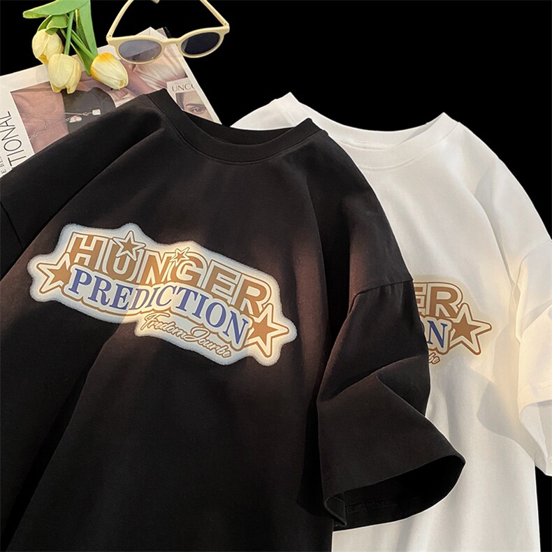 XZ904-XT46-P302024夏季新款纯棉重磅240克美式复古短袖T恤男，男装T恤，星座904