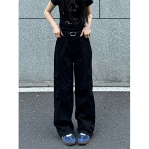 1506/QYK510/P62新款宽松休闲裤男韩版潮流坠感阔腿拖地长裤图片