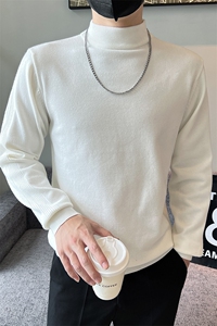 美式解构拼接德绒长袖t恤男款秋季cleanfit半高领正肩卫衣打底衫图片