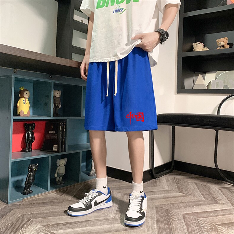 HD74276-P22华夫格短裤男大码宽松五分裤男直筒中裤,男装休闲裤,电商A040
