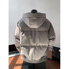 现货5W件冬季三防重磅boxy短款羽绒连帽PU皮棉衣外套防风加厚棉服，男装棉衣，电商A486-1