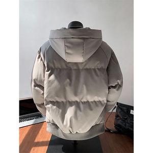 现货5W件冬季三防重磅boxy短款羽绒连帽PU皮棉衣外套防风加厚棉服图片