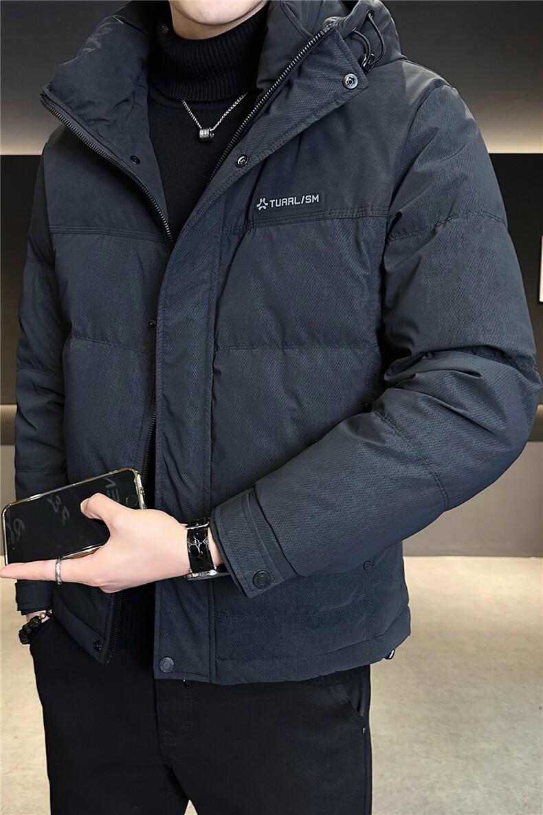 标50绒羽绒服男冬季2025新款连帽拼接外套A313-2633-P225,男装羽绒服,电商A313