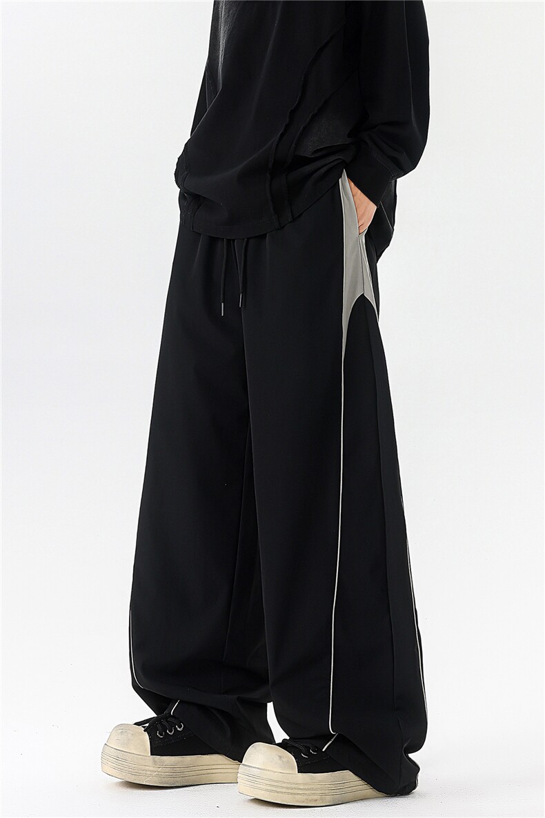 8XL-M秋季美式潮牌裤子男士宽松撞色冲锋裤速干休闲长裤K9156P68,男装休闲裤,电商D206-1