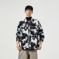可二开定制扎染雾霾小香风面料大码M-5XL夹克男JK78082P79控128，男装夹克，星座226-1