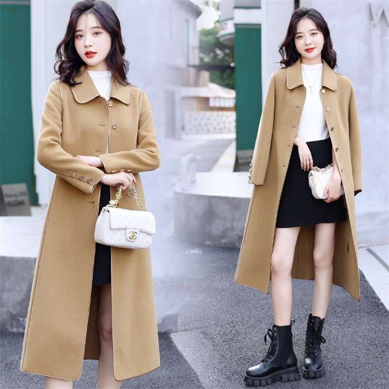2025秋冬新款双面羊毛修身修身时尚长品质款高支羊毛外套女,女装双面呢大衣,媚琳依坊
