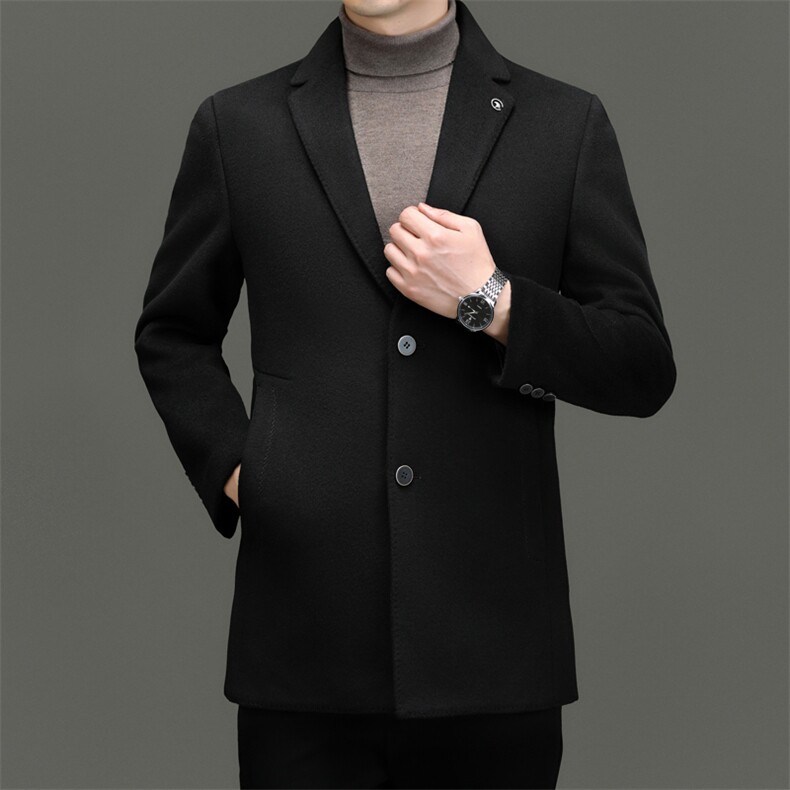CKM23189钱塘2020-2商务休闲简约冬季厚款中年男士毛呢外套P320,男装毛呢大衣,钱塘207-2