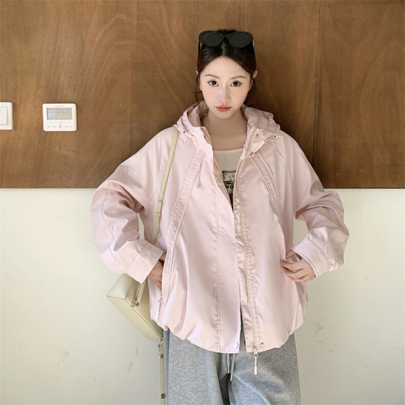 【新款2026春】明星同款高级感气质连帽外套冲锋衣9813-P145K238,女装短外套,2C088