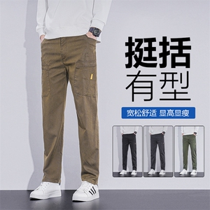 新款秋冬季男士工装休闲裤潮牌直筒宽松休闲裤子多口袋6106图片
