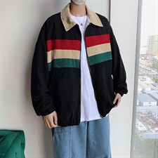 灯芯绒外套秋潮流撞色休闲夹克ins港风宽松百搭棒球服W1190-P56，男装夹克，星座512-4