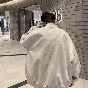 1506-1/MY66111/P74美式高街麂皮绒夹棉棒球服棉衣男女同款图片