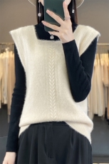 背心裙内搭马甲针织打底衫女秋冬2024新款方领马甲，女装马甲，羿纯羊绒