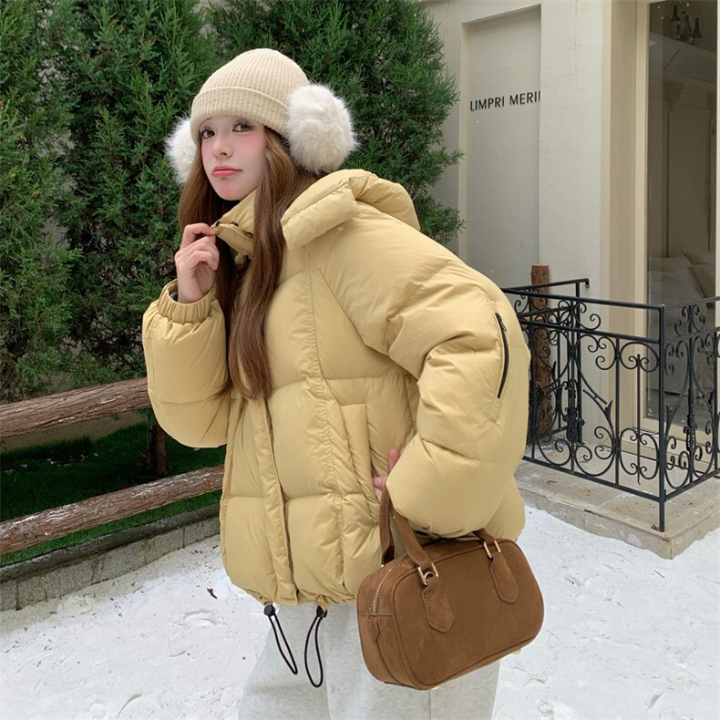 现货新款东大门加厚保暖羽绒服百搭连帽面包服女装外套,女装羽绒服,网红馆