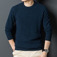 休闲商务纯色毛线衣中年男厚纯毛衣爸爸装保暖线衣SFT80868-P155,男装针织衫/毛衣,电商B212（原钱塘6029）