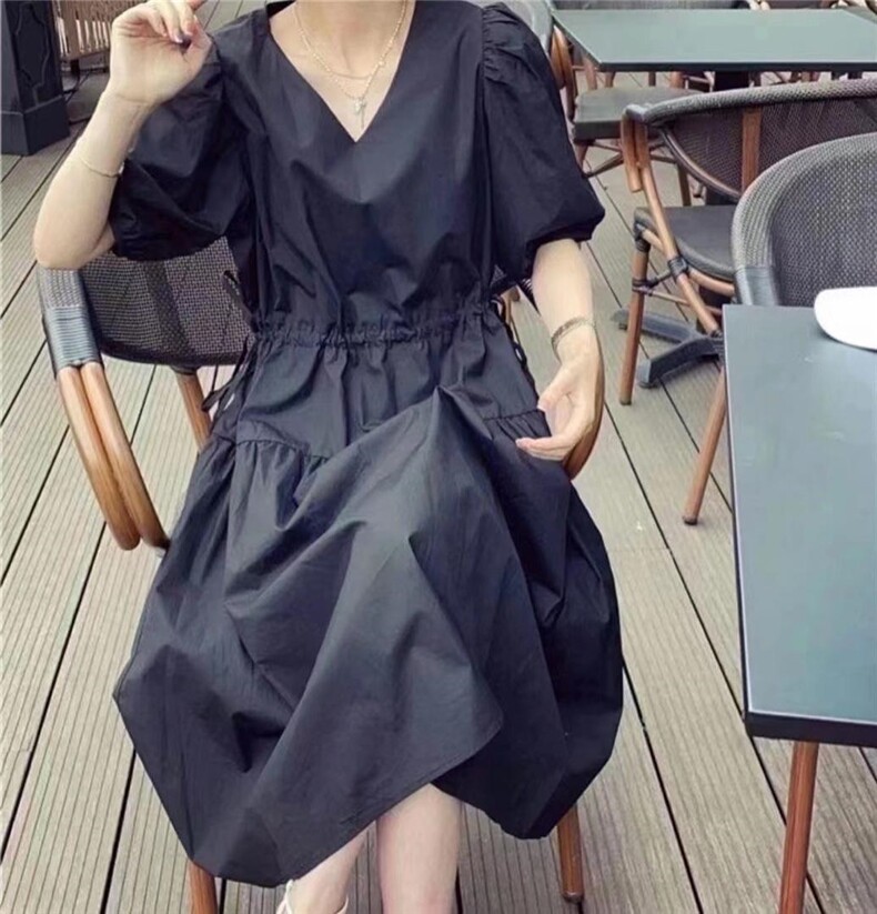 面料、高温砂洗工艺，气质又韩系，超好穿的连衣裙。，女装连衣裙，程稀