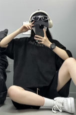 供抖音大刺绣麂皮绒短袖T恤男夏天X416B-1-DT2657-特P25限39，男装T恤，星座416B-1