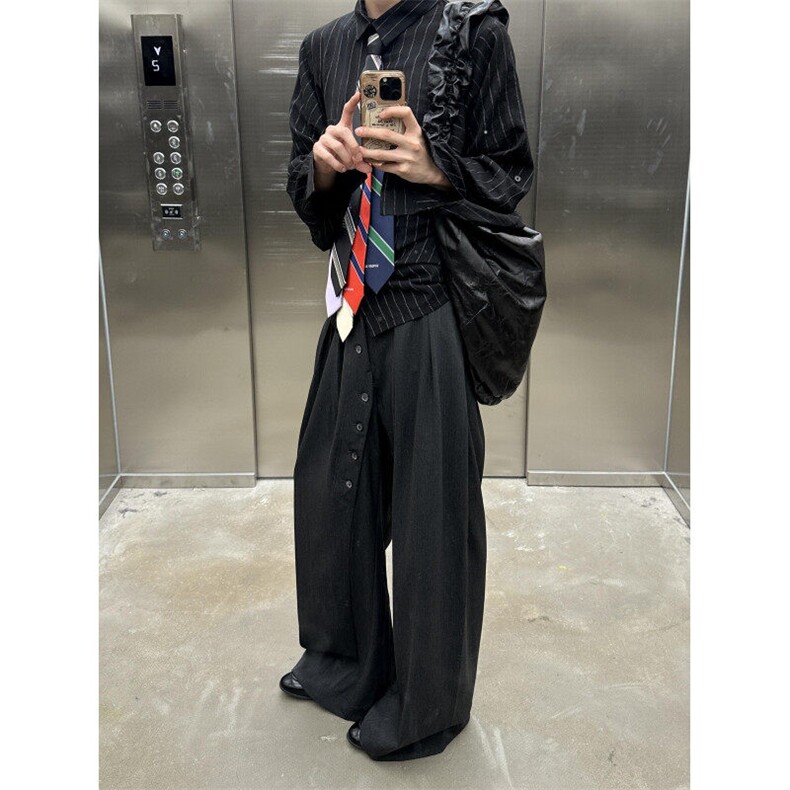 【有货】BK68CC-特P50环形纽扣西裤男女款设计感裤子,男装休闲裤,星座1007（原301D）