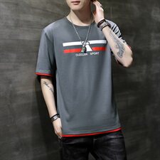 夏季新潮款韩版男士运动休闲体恤纯色薄款大码T恤短袖男T，男装T恤，电商A441