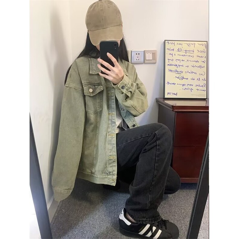 新款黄泥水洗牛仔外套男秋季美式复古高街做旧工装夹克LW0155-P56,男装工装外套,星座1008