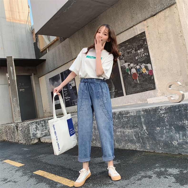 时尚潮流牛仔裤2021年春季长裤铅笔裤休闲,女装牛仔裤,小林双子