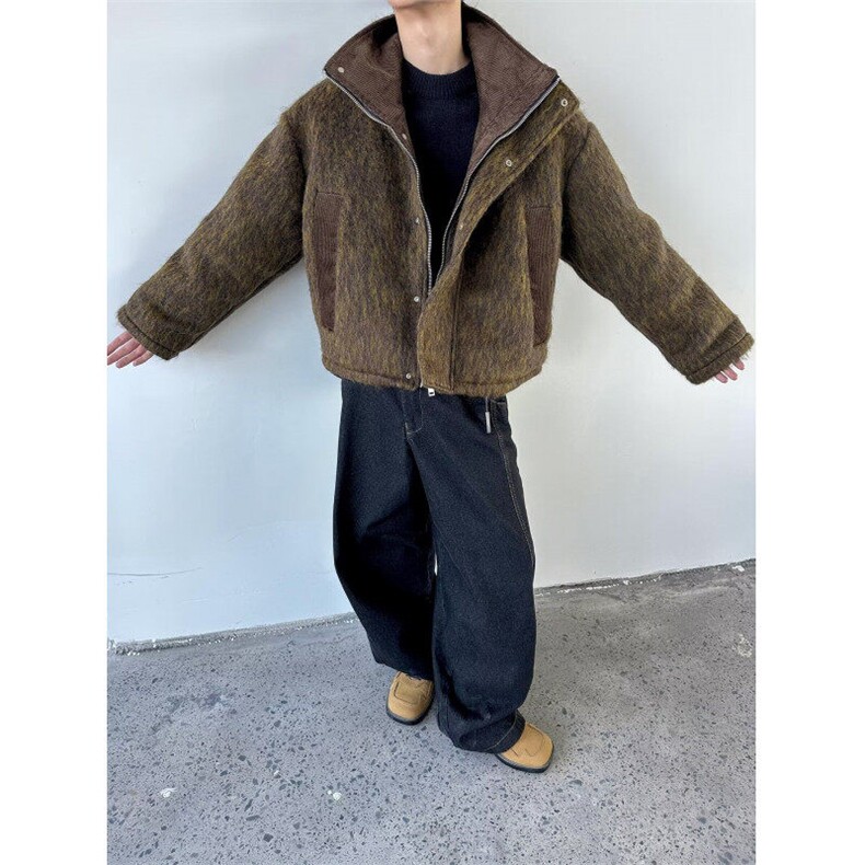 加厚慵懒风开衫外套小众设计感百搭上衣夹克，男装夹克，星座716-4