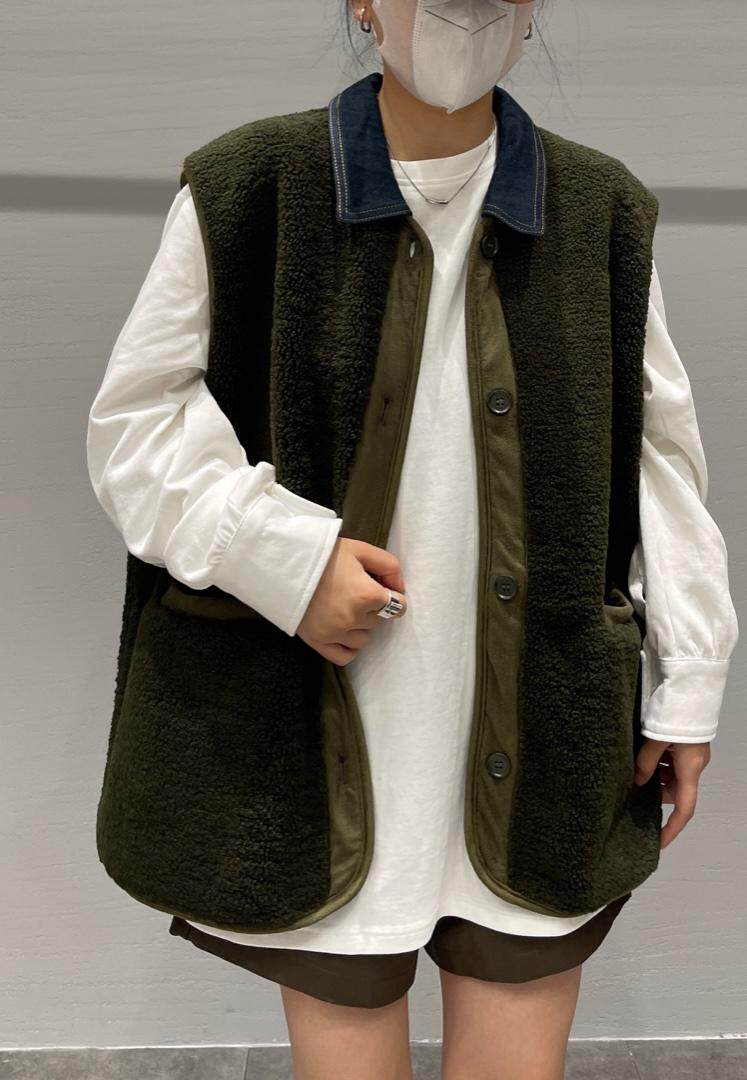 秋冬新款皮毛一体拼接马甲，女装马甲，JIAN.Z 简.站