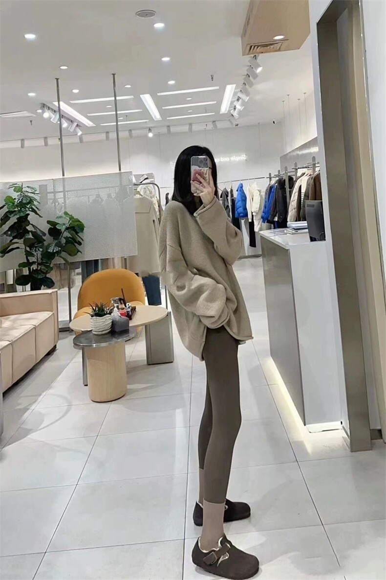 秋冬季新款舒适时尚百搭圆领中长款羊毛衫,女装羊毛衫,莺澜羊绒