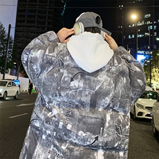冬季时尚潮牌假两件棉衣外套加绒加厚棉服青少年外套男33231P115，男装棉衣，电商A086