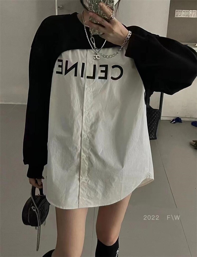 拼接衬衫韩版休闲，女装衬衫，依多坊