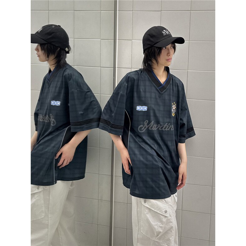 C316T8336P58夏装新款短袖T恤运动秋衣速干时尚V领绣花tee潮,男装T恤,电商C316