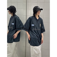 C316T8336P58夏装新款短袖T恤运动秋衣速干时尚V领绣花tee潮，男装T恤，电商C316