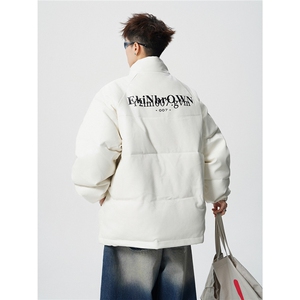 鳄鱼纹印花设计大码M-5XL手塞棉夹克PU皮棉服外套男8507P120控158图片