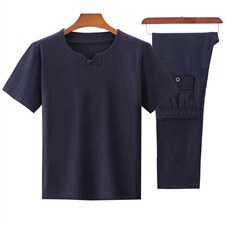 深蓝上衣＋深蓝长裤