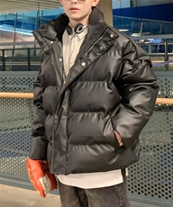 冬季新款立领面包服外套男韩版简约宽松休闲皮棉服棉袄W228-P95，男装棉衣，星座1109-3