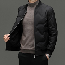 秋冬季短款羽绒服男士轻薄保暖棒球服上衣休闲茄克防水外套男，男装羽绒服，钱塘6003（原4033）